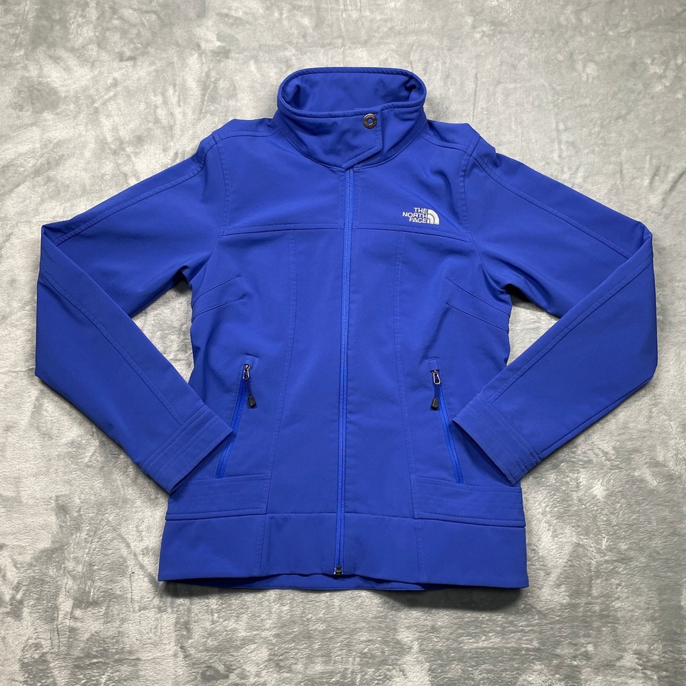 The North Face Apex Bionic Jacket Womens Small Blue Softshell Windproof Full Zip